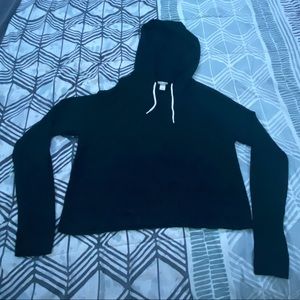 Black cropped hoodie